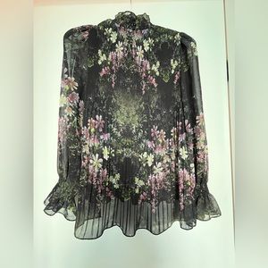 All Saints sheer floral blouse